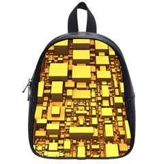 Cubes Grid Geometric 3d Square School Bag (small)