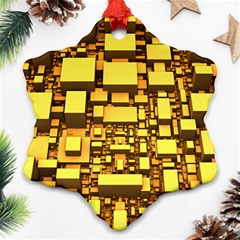 Cubes Grid Geometric 3d Square Ornament (snowflake) by HermanTelo