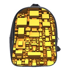 Cubes Grid Geometric 3d Square School Bag (xl)