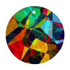 Color Abstract Polygon Background Ornament (Round)