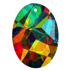 Color Abstract Polygon Background Ornament (Oval)