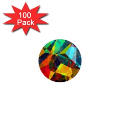 Color Abstract Polygon Background 1  Mini Magnets (100 pack) 