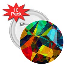 Color Abstract Polygon Background 2.25  Buttons (10 pack) 