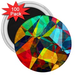 Color Abstract Polygon Background 3  Magnets (100 pack)