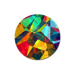 Color Abstract Polygon Background Magnet 3  (Round)