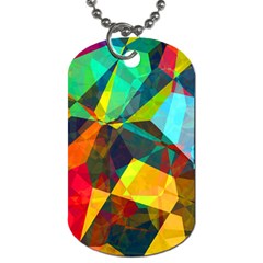 Color Abstract Polygon Background Dog Tag (One Side)