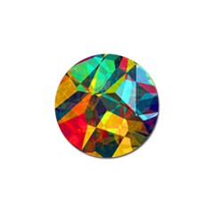 Color Abstract Polygon Background Golf Ball Marker