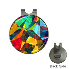 Color Abstract Polygon Background Hat Clips with Golf Markers