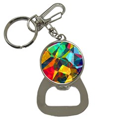 Color Abstract Polygon Background Bottle Opener Key Chain