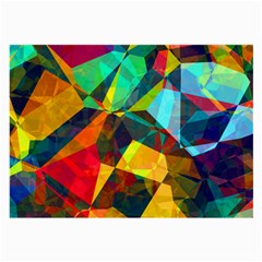 Color Abstract Polygon Background Large Glasses Cloth by HermanTelo