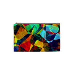 Color Abstract Polygon Background Cosmetic Bag (Small)