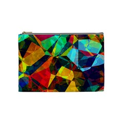 Color Abstract Polygon Background Cosmetic Bag (Medium)