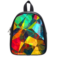 Color Abstract Polygon Background School Bag (Small)