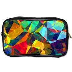 Color Abstract Polygon Background Toiletries Bag (one Side) by HermanTelo