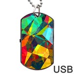 Color Abstract Polygon Background Dog Tag USB Flash (Two Sides) Front