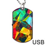 Color Abstract Polygon Background Dog Tag USB Flash (Two Sides) Back