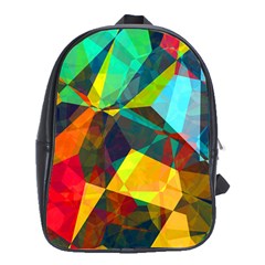 Color Abstract Polygon Background School Bag (XL)