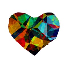 Color Abstract Polygon Background Standard 16  Premium Heart Shape Cushions