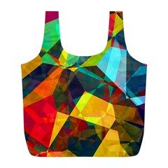 Color Abstract Polygon Background Full Print Recycle Bag (L)