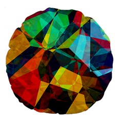 Color Abstract Polygon Background Large 18  Premium Flano Round Cushions