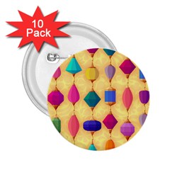 Colorful Background Stones Jewels 2 25  Buttons (10 Pack) 