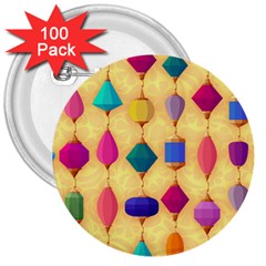 Colorful Background Stones Jewels 3  Buttons (100 Pack)  by HermanTelo