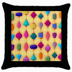 Colorful Background Stones Jewels Throw Pillow Case (black) by HermanTelo