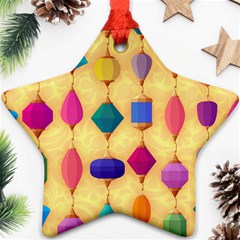 Colorful Background Stones Jewels Star Ornament (two Sides) by HermanTelo