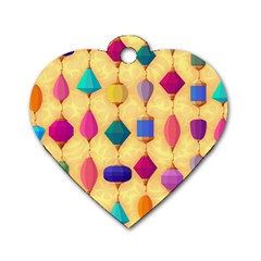 Colorful Background Stones Jewels Dog Tag Heart (two Sides)