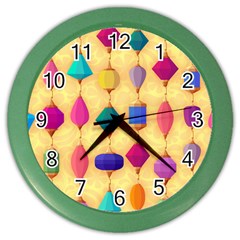 Colorful Background Stones Jewels Color Wall Clock