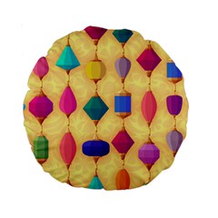 Colorful Background Stones Jewels Standard 15  Premium Round Cushions