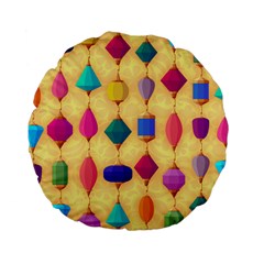 Colorful Background Stones Jewels Standard 15  Premium Flano Round Cushions