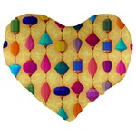 Colorful Background Stones Jewels Large 19  Premium Flano Heart Shape Cushions Front