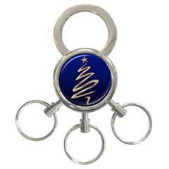 Christmas Tree Grey Blue 3-ring Key Chain by HermanTelo