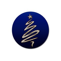 Christmas Tree Grey Blue Magnet 3  (round) by HermanTelo