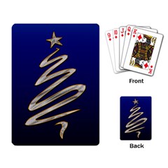 Christmas Tree Grey Blue Playing Cards Single Design by HermanTelo