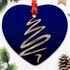 Christmas Tree Grey Blue Heart Ornament (two Sides)