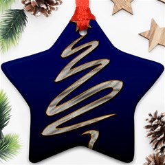 Christmas Tree Grey Blue Star Ornament (two Sides)