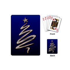 Christmas Tree Grey Blue Playing Cards (mini)