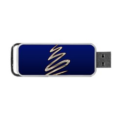 Christmas Tree Grey Blue Portable Usb Flash (one Side) by HermanTelo