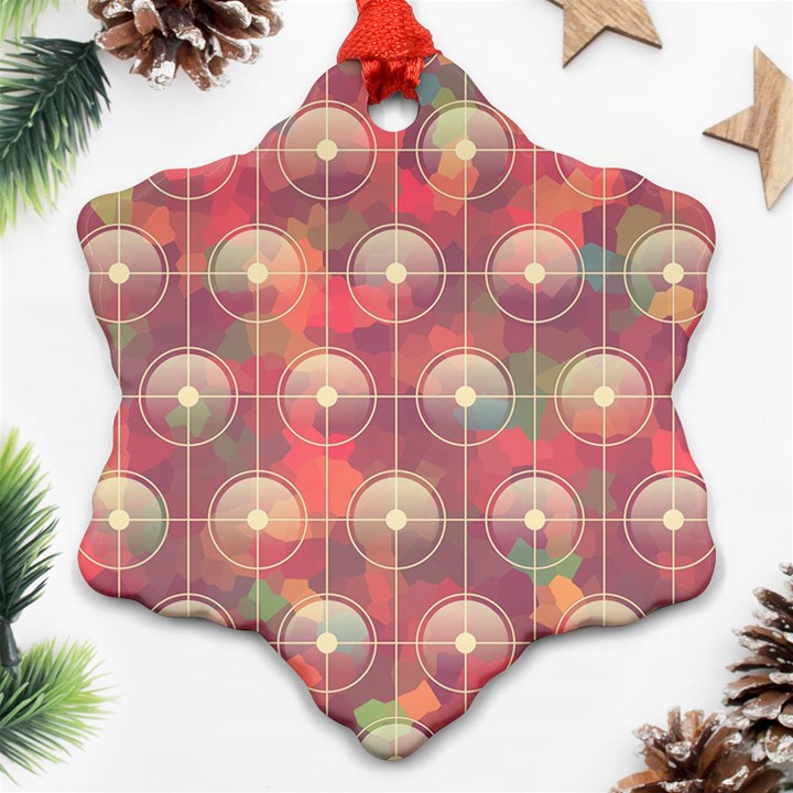 Colorful Background Abstract Snowflake Ornament (Two Sides)