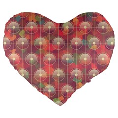 Colorful Background Abstract Large 19  Premium Flano Heart Shape Cushions