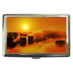 City Sun Clouds Smog Sky Yellow Cigarette Money Case