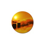 City Sun Clouds Smog Sky Yellow Golf Ball Marker Front