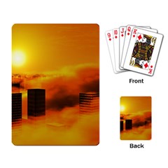 City Sun Clouds Smog Sky Yellow Playing Cards Single Design