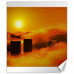 City Sun Clouds Smog Sky Yellow Canvas 20  X 24  by HermanTelo