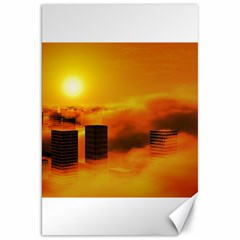 City Sun Clouds Smog Sky Yellow Canvas 20  X 30  by HermanTelo