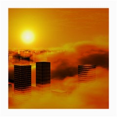 City Sun Clouds Smog Sky Yellow Medium Glasses Cloth