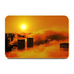 City Sun Clouds Smog Sky Yellow Plate Mats