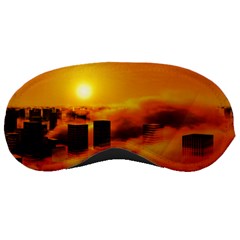 City Sun Clouds Smog Sky Yellow Sleeping Mask by HermanTelo